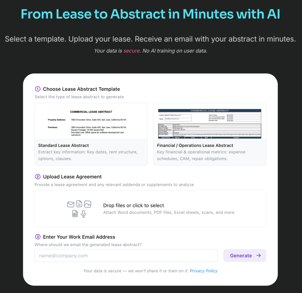 Technology for Property Management Lease Abstraction